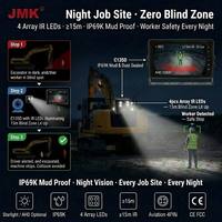 Cámara de Vigilancia para Camiones JMK, Grabadora DVR, Monitor Cuádruple de 10.1 Pulgadas, Luz de Sirena, Alarma de Punto Ciego BSD, Sistema de Visión Panorámica