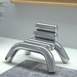 เก้าอี้พักผ่อนกลางแจ้ง ML-SC01 รุ่นหรูหรา ทำจากไฟเบอร์กลาส สไตล์นอร์ดิกทันสมัย ทนทาน เหมาะสำหรับโรงแรม เงางามสีเงิน - Product Image 3