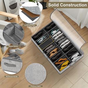 Transparent Square <b>Bed</b> Shoe <b>Storage</b> <b>Box</b> Thickened <b>Plastic</b> Stackable Zipper Space Saving Multifunctional <b>for</b> Home Living Room - Product Image 2