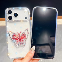 Étui de téléphone GACSE Butterfly Shining Stand Holder pour iPhone 18 Pro Max, coque avec diamants pour iPhone 15 Pro Max 14 Pro 13