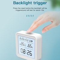 Horloge numérique intelligente Zigbee Tuya avec capteur de température et d'humidité, affichage de l'heure, moniteur thermo-hygromètre