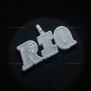 Nouveau Pendentif Hip Hop Plaqué Or Blanc avec Moissanite et Perle d'Eau Douce, Finition Argentée, Design Scintillant, Charme Unisexe pour Fête - Product Image 4