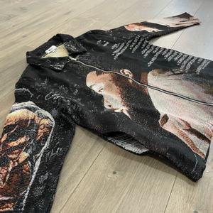 Manteaux zippés surdimensionnés de haute qualité pour hommes Vêtements jacquard tissés avec fermeture éclair Vestes en tapisserie personnalisées Hip Hop pour hommes - Product Image 3