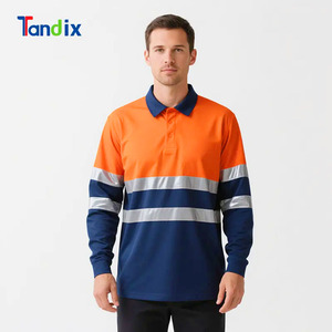 Polos de manga corta de verano de secado rápido y alta visibilidad, ropa de trabajo de minería de carbón, tiras reflectantes, camiseta de trabajo de seguridad de alta visibilidad - Product Image 1