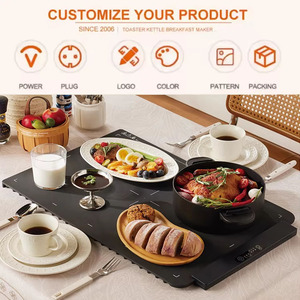 <span class=keywords><strong>Plaque</strong></span> chauffante électronique plate 400W, plateau chauffant électrique extra long, solide, luxueux, en noir - Product Image 6