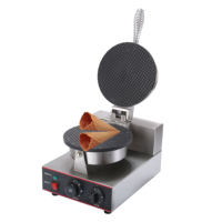 Machine à Cornet de Glace Professionnelle, Gaufrier Électrique 220V en Acier Inoxydable, Moule à Rouleau d'Œuf Antiadhésif, Fabricant de Cônes et Bols à Gaufres