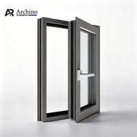 Ventana Abatible de Aluminio con Rotura de Puente Térmico de Alta Calidad para Edificios Comerciales, Alta Eficiencia Energética 6063-T5