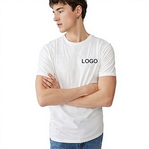 T-shirt pour homme, coupe classique, 100% coton, manches courtes, col rond, couleur unie, vêtement décontracté, respirant, jersey tricoté, logo imprimé sur le devant - Product Image 1