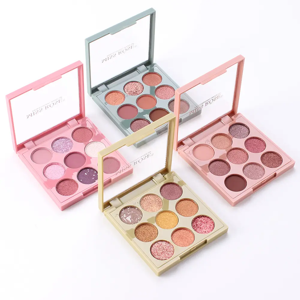 miss rose eye shadow palette 9 color high definition eye shadow paleta de maquillaje profesional makeup palletes dry