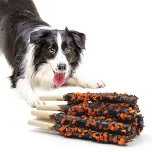 Wholesale Carrot Chicken Dental Sticks Dog Treats Dry Food Bully Sticks for Dogs