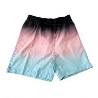Shorts de bain dégradés pour hommes, séchage rapide, taille élastique, shorts de plage décontractés, shorts de sport