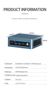Inyuda NUC N100มินิพีซีขนาด<span class=keywords><strong>8GB</strong></span> แรม256GB SSD วิ่ง10/11 USB3.0 Type-C 4K HD-MI คู่สไตล์กระเป๋าขนาดเล็กที่ดีสำหรับการทำงานประจำวัน - Product Image 6