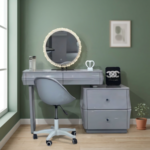 Modern Makeup <b>Vanity</b> <b>Table</b> With Lighted <b>Mirror</b> Storage Desk For Bedroom Furniture - Product Image 2