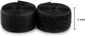 Bande auto-adhésive noire à boucles et crochets réglable pour chaussures, sacs, vêtements - Fabricant direct, écologique - Product Image 1