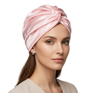Gorro de Dormir de Seda 100% con Logotipo Personalizado para Mujer, 22 Momme, con Banda Elástica, de Lujo, para Uso Diario, Unisex - Product Image 4