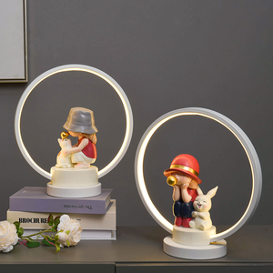 Trang trí nội thất nhựa bong bóng cô gái với Bunny bảng đèn USB powered dễ thương ánh sáng ban đêm cho trẻ em phòng món quà ý tưởng - Product Image 3