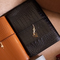 Carnet de voyage en cuir PU texture crocodile, couverture rechargeable avec bande élastique, étui pour carnet quotidien, idéal pour l'école ou comme cadeau