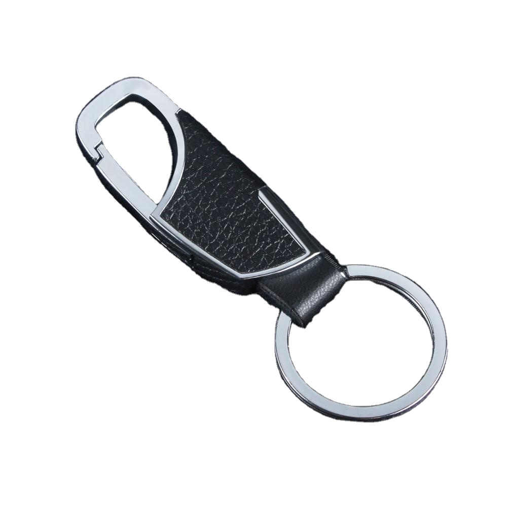 Chinese Products Wholesale Custom Logo High Quality Luxury Leather Black Men Car Keychain