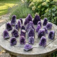 Crystals d'améthyste de qualité naturelle, grappes de géodes, artisanat en cristal, minéraux uniques, grappes d'améthyste pour souvenirs