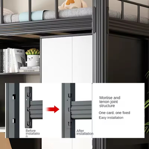 Cama Litera Doble de <span class=keywords><strong>Metal</strong></span> con Escritorio, Estilo <span class=keywords><strong>Loft</strong></span>, para Adultos, Estructura de Hierro Negro, la Más Vendida - Product Image 2