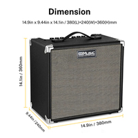 Accessoires d'Enceinte, Amplificateur Basse Électrique 30 Watts pour Guitare Basse Électrique 4 Cordes avec Canal Clean et Overdrive