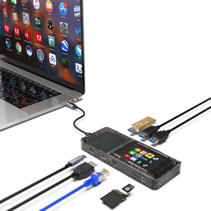 Hub USB-C con Pantalla de 2.4 Pulgadas - Base de Control para Streaming con Teclas Macro, PD, LAN, Lector de Tarjetas - Perfecto para Creadores de Contenido - Product Image 3