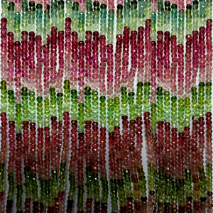 Cuentas de Turmalina Multicolor Natural Facetadas en Forma de Rondelle de 3mm a 4mm, Hilo de Cuentas de Piedra, Certificadas por Terceros, Joyería al por Mayor a Granel - Product Image 1