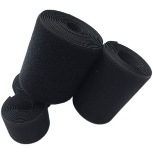 Eco-Friendly Nylon Polyester Black White Hook Loop Tape High Strength <b>Sew</b>-On Adhesive Double Sided Hook and Loop Fastener Tape - Product Image 2