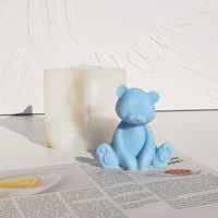 Moule en silicone Ours assis, mignon, 3D, pour sculpture d'ours de dessin animé, polyvalent pour l'art artisanal et le bricolage