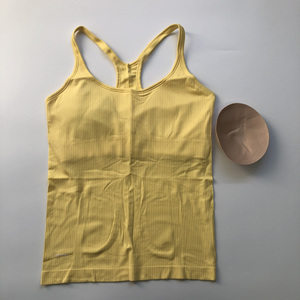 Custom <strong>Best</strong> Comfortable Women Seamless Padded <strong>Workout</strong> <strong>Tank</strong> Tops Ribbed Racerback Gym Athletic Yoga Camisole with <strong>Built</strong> in <strong>Bra</strong> - Product Image 3