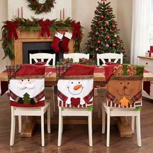 Housses de dossier de chaise artisanales en gros, motifs bonnets de neige et rennes, pour fêtes de Noël et décorations intérieures - Product Image 1