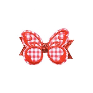 Venta al por Mayor de Pinzas para el Cabello con Forma de Mariposa para Niñas, Accesorios para el Cabello con Diseño de Insectos de Dibujos Animados, Pinzas de Tela con Brillantina - Product Image 4