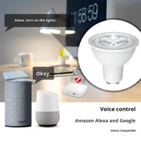 Projecteur LED intelligent Tuya Zigbee pour maison connectée, commande vocale, compatible Android, RGBCW, intensité variable, synchronisation musicale, Alexa, interface GU10, 5W