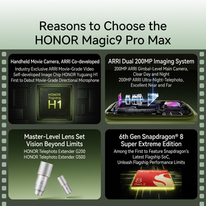 Original 2026 Honor Magic9 Pro Max 5G Phone ARRI 200MP Camera Snapdragon8 Elite Gen6 8800mAh <b>Battery</b> 80W <b>Charger</b> 6.8inch - Product Image 2