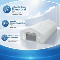 Tente de stockage d'équipements à grande portée en PVC et aluminium, imperméable et ignifuge, abri pour machines de construction et entrepôt de stationnement