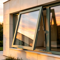 Ventana Abatible de Aluminio Resistente a Huracanes de Florida, Ventanas Exteriores para el Hogar con Doble Acristalamiento Anti-fugas y Certificación Energy Star