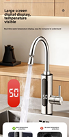 Robinet d'eau électrique de cuisine à chauffage rapide, eau chaude instantanée, monocommande, rotatif à 360°, en acier inoxydable, pour camping-car, extérieur, hôtel