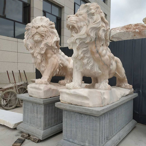 YDSTONE tallada a mano para interiores/exteriores escultura de león de piedra China elegante estatua de León de mármol para templos de entrada Villas cementerios - Product Image 3