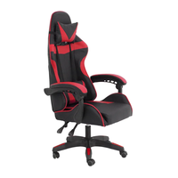 Chaise de bureau d'ordinateur moderne à dossier haut pour adultes Caractéristiques de jeu de massage en cuir PU Appui-tête Oreiller lombaire Repose-pieds-pour usage domestique