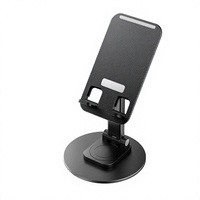 Support de téléphone pliable télescopique en alliage d'aluminium, rotation à 360 degrés, support de tablette antidérapant pour bureau