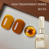 XEIJAYI Nouveau vernis à ongles semi-transparent ambre écaille de tortue, gel UV tendance, couleur marron caramel transparent effet glace pour nail art