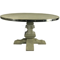 Meubles de maison de style français, table à manger classique en bois massif, table ronde de style nordique pour restaurant
