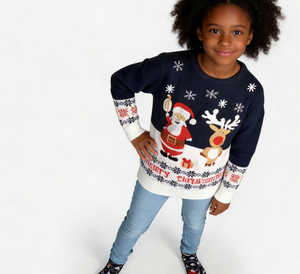 Pulls tricotés épais écologiques à col rond pour garçons et filles, collection hiver 2026, vente en gros - Product Image 3