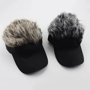 Wig Topi Bisbol Golf Pria dan Wanita, Topi Bisbol dengan Wig Lancip Lucu Dapat Disesuaikan Pelindung Matahari