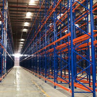 30 % Plus d'espace de stockage - Rayonnage à palettes industriel à double profondeur haute densité - Remplace le rayonnage à palettes sélectif