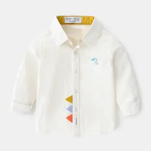 B Spring and Autumn style Korean style ins children's wear boys' and children's fashionable cute cartoon cotton shirt shirt