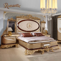 Ensemble de meubles de chambre à coucher en bois avec feuille d'or classique Hazare de luxe turc, design traditionnel, tailles et couleurs personnalisables