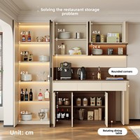 Moderner Stein-Esszimmerschrank Klappbarer Drehbarer Esstisch Integrierter Stauraum Wohnzimmer Wandmontiert Villa