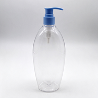Bouteille pompe PET transparente de 500 ml, distributeur de savon liquide rechargeable pour le lavage corporel, la lessive intime et le nettoyage des yeux