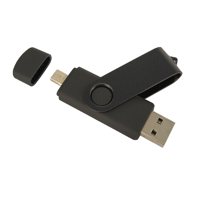 Factory Price 2.0 3.0 2 in 1 Swivel Otg Usb Flash Drive Custom Logo OTG Pen Drive Pendrive 64GB 32GB 16GB 4GB 8GB Memory Stick
